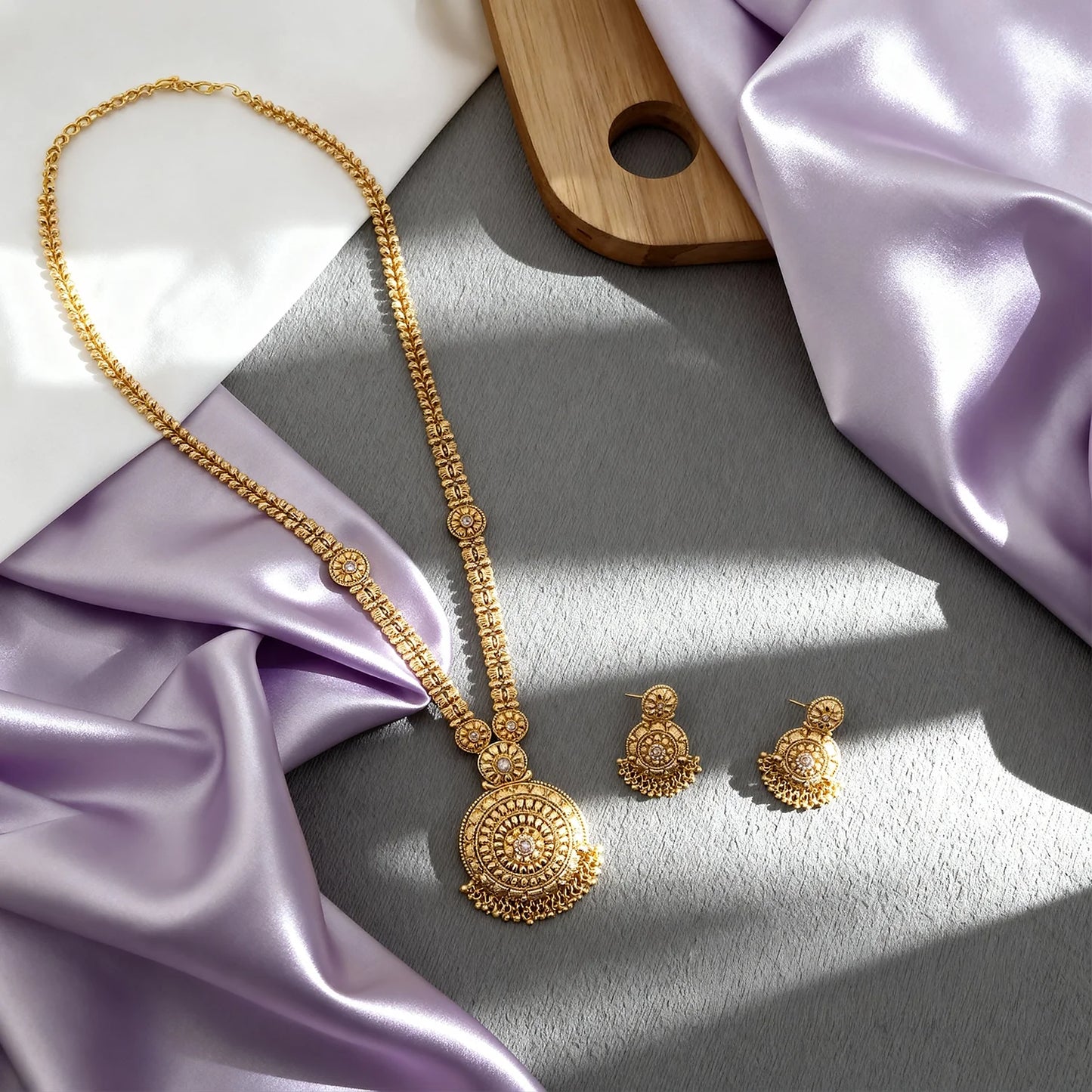 Elegant Gold-Plated Long Necklace Set 11