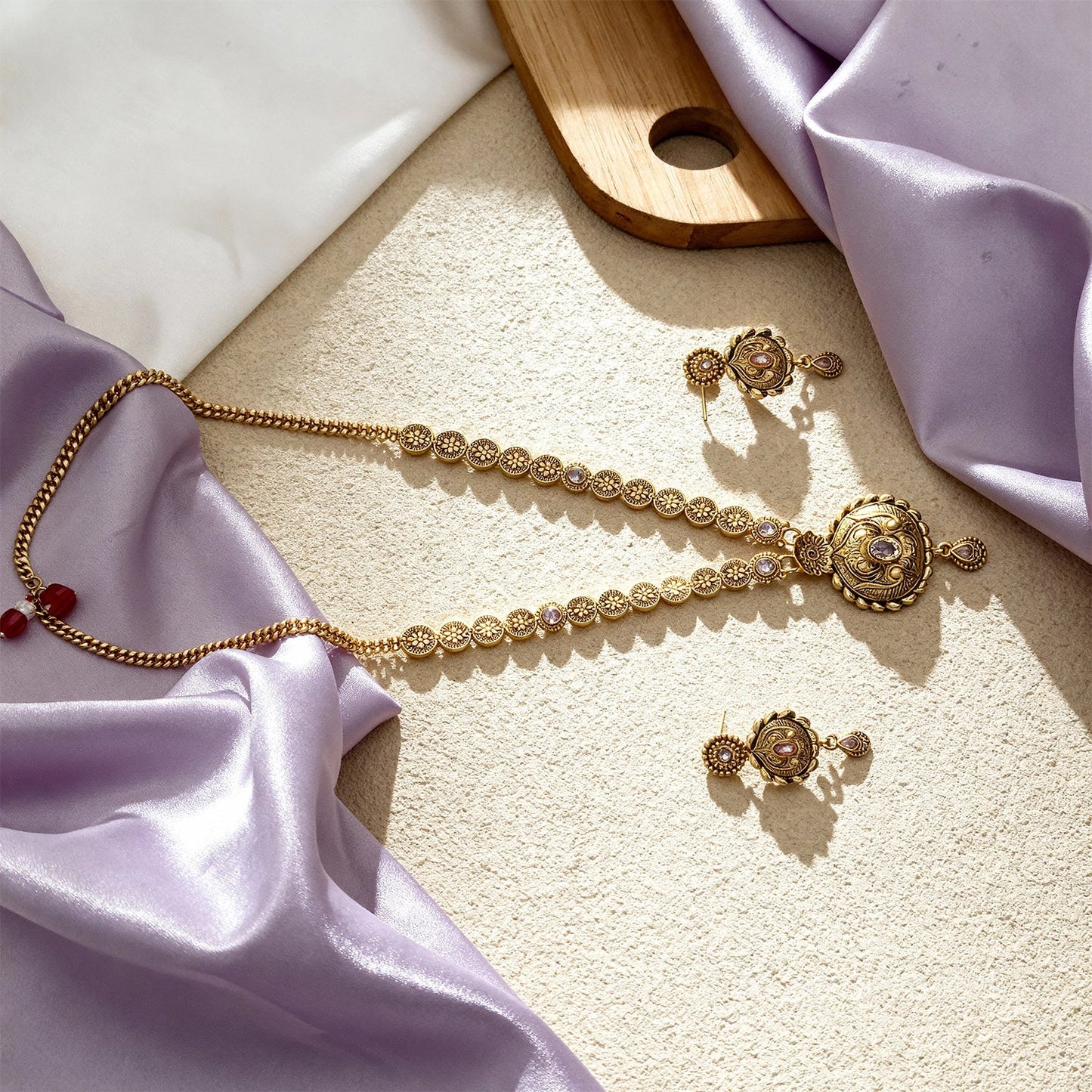 Elegant Gold-Plated Long Necklace Set 16