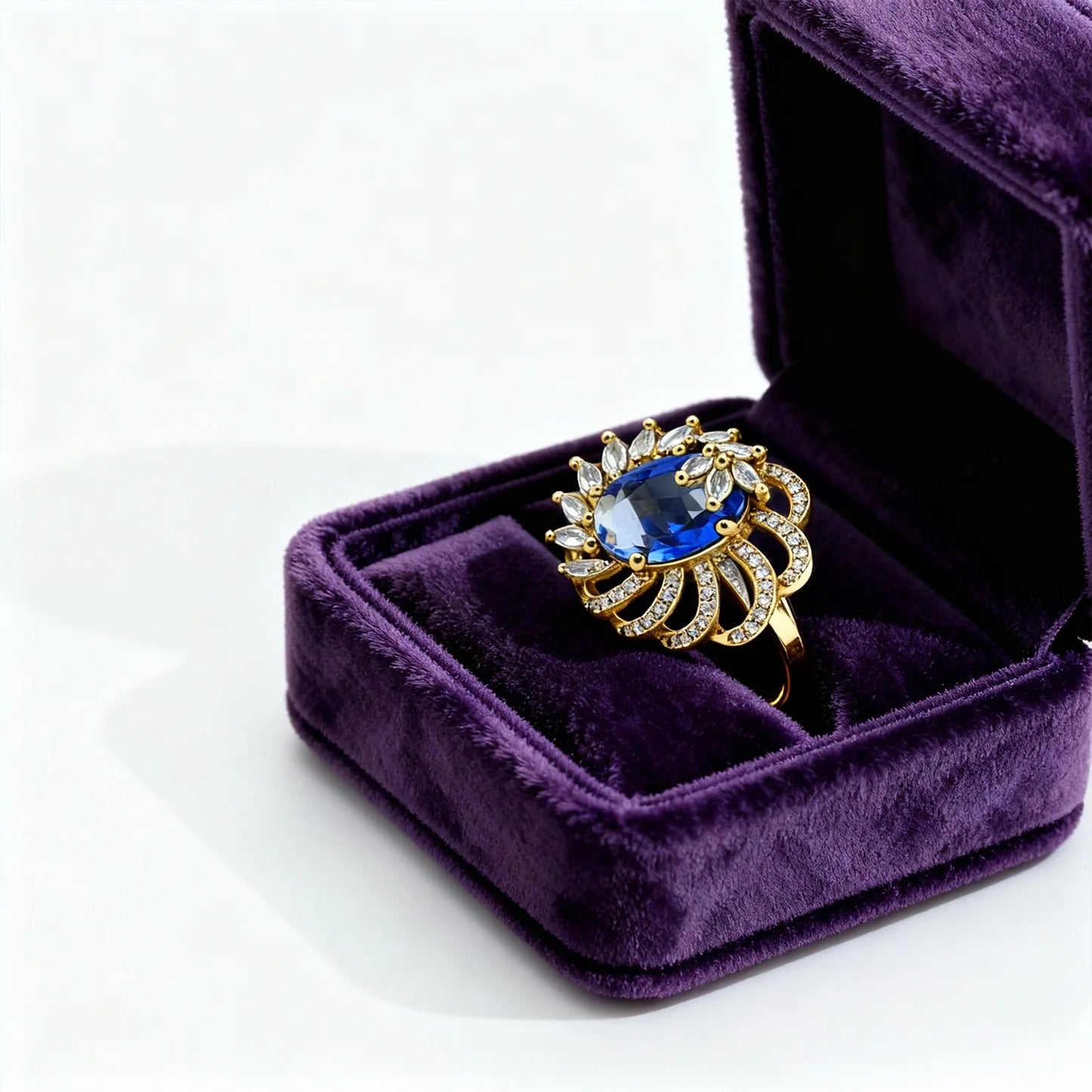 Shyneva Velvet Spark Silver Ring AD stone ring | Premium Gift Ring