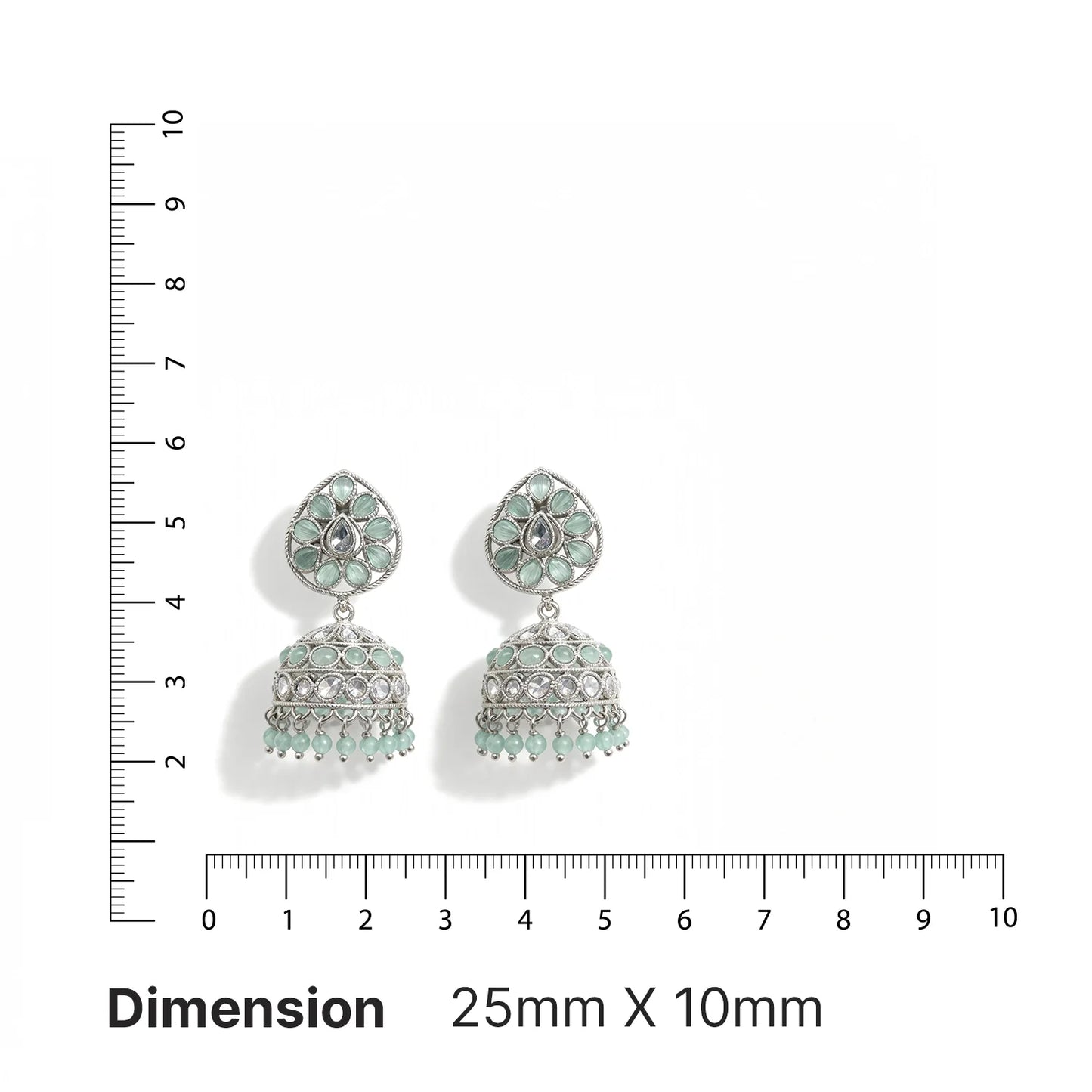 Shyneva Rhodium Plated AD Stone Earrings for Women | Elegant Silver Jewellery 30