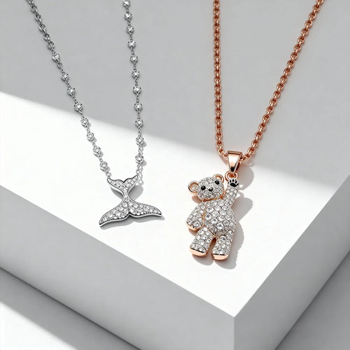 Shyneva Classic Charm Silver Pendant AD stone pendant with chain | Premium Gift Pendant