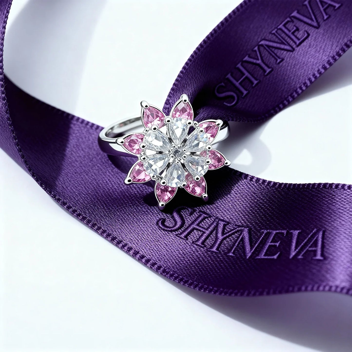 Solitaire Design Rodium Plated Silver Ring with AD Stones | Women’s Daily Wear & Party Wear Jewellery