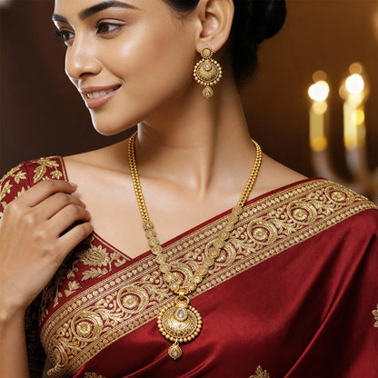 Elegant Gold-Plated Long Necklace Set 9