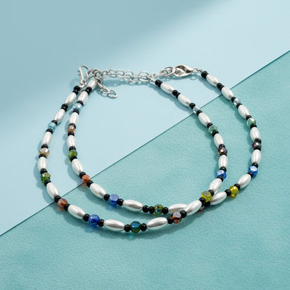 Shyneva Oxidised Silver Anklet for Women (Set of 2) | Traditional Daily Wear Payal | Antique Oxidised Silver-Plated Anklet Pair for Girls & Women