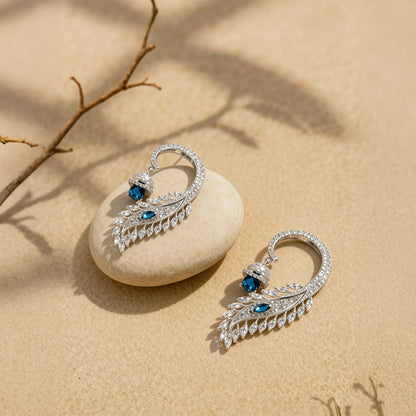 Shyneva Rhodium Plated AD Stone Earrings for Women | Elegant Silver Jewellery 35