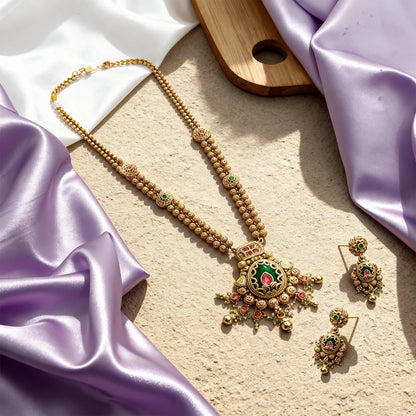 Elegant Gold-Plated Long Necklace Set 13