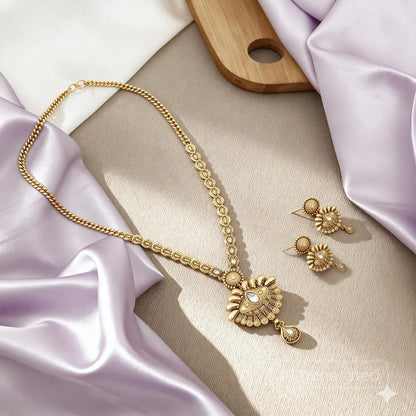 Elegant Gold-Plated Long Necklace Set 15