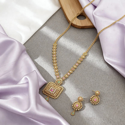 Elegant Gold-Plated Long Necklace Set 6