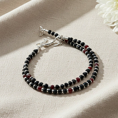 Shyneva Oxidised Silver Anklet for Women (Set of 2) | Traditional Daily Wear Payal | Antique Oxidised Silver-Plated Anklet Pair for Girls & Women