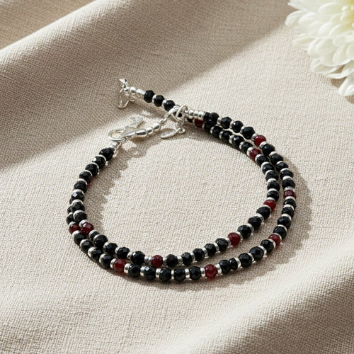 Shyneva Oxidised Silver Anklet for Women (Set of 2) | Traditional Daily Wear Payal | Antique Oxidised Silver-Plated Anklet Pair for Girls & Women