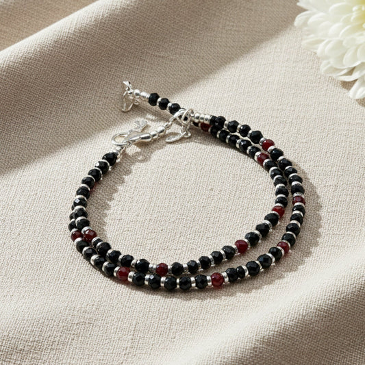 Shyneva Oxidised Silver Anklet for Women (Set of 2) | Traditional Daily Wear Payal | Antique Oxidised Silver-Plated Anklet Pair for Girls & Women