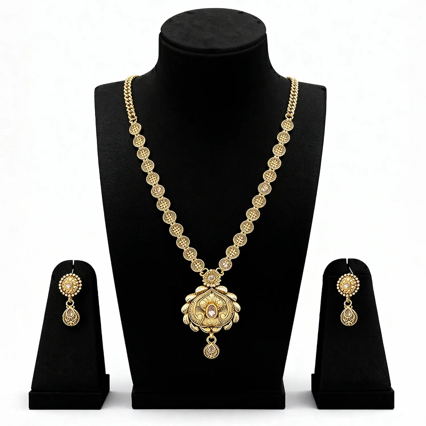 Elegant Gold-Plated Long Necklace Set 16