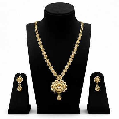 Elegant Gold-Plated Long Necklace Set 16