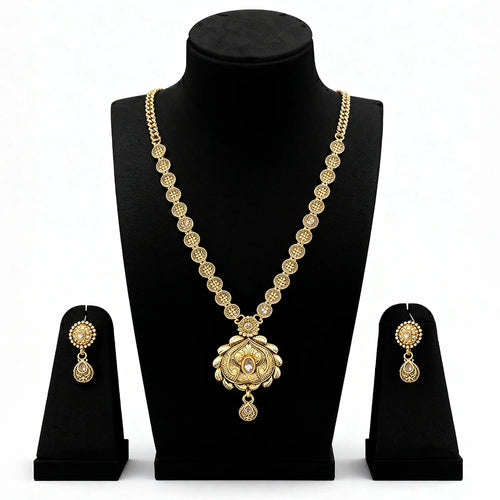 Elegant Gold-Plated Long Necklace Set 16