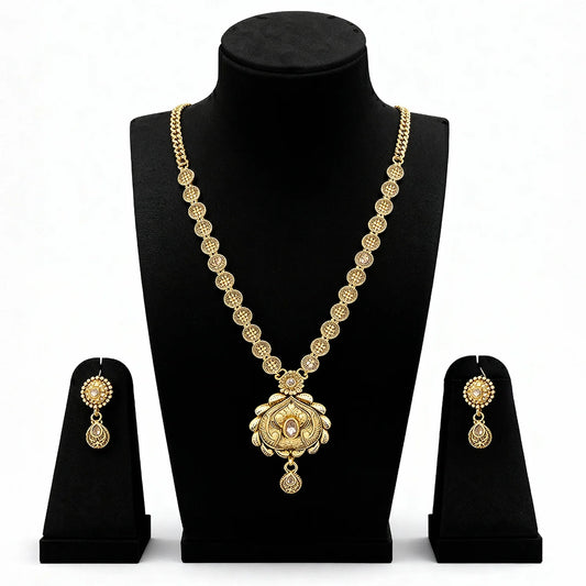 Elegant Gold-Plated Long Necklace Set 16
