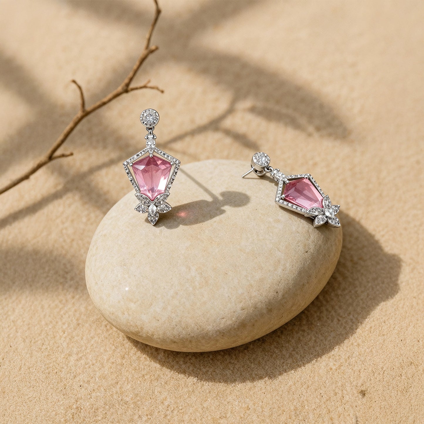 Shyneva Rhodium Plated AD Stone Earrings for Women | Elegant Silver Jewellery 17