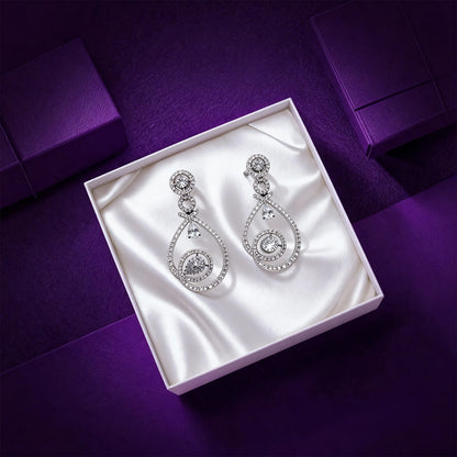 Shyneva Rhodium Plated AD Stone Earrings for Women | Elegant Silver Jewellery 1