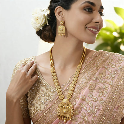 Elegant Gold-Plated Long Necklace Set 12