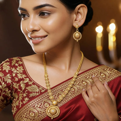 Elegant Gold-Plated Long Necklace Set 8