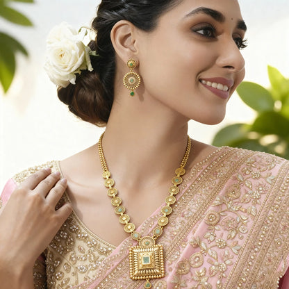 Elegant Gold-Plated Long Necklace Set 7