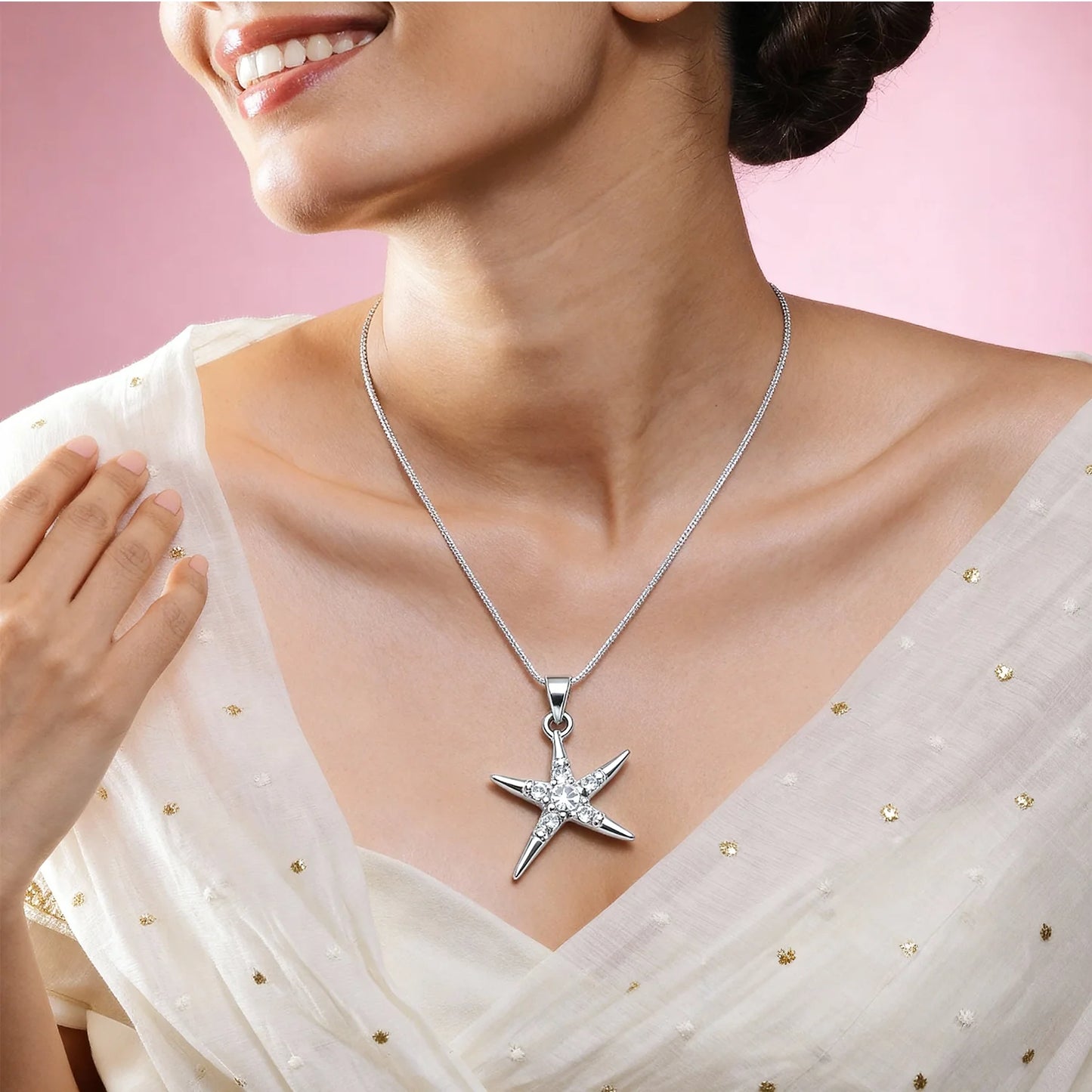 Shyneva Twilight Silver Pendant AD jewellery | Premium Gift Pendant