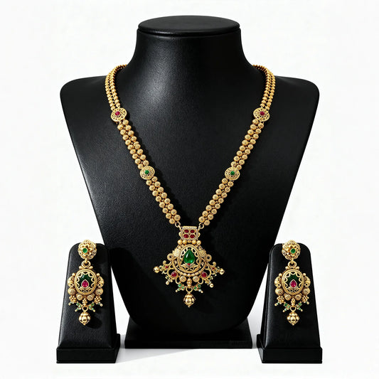 Elegant Gold-Plated Long Necklace Set 13