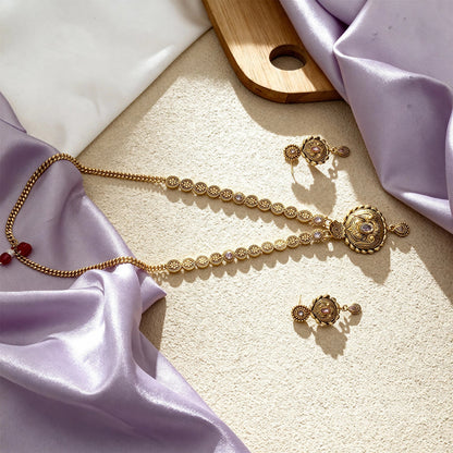 Elegant Gold-Plated Long Necklace Set 16