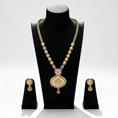 Elegant Gold-Plated Long Necklace Set 4