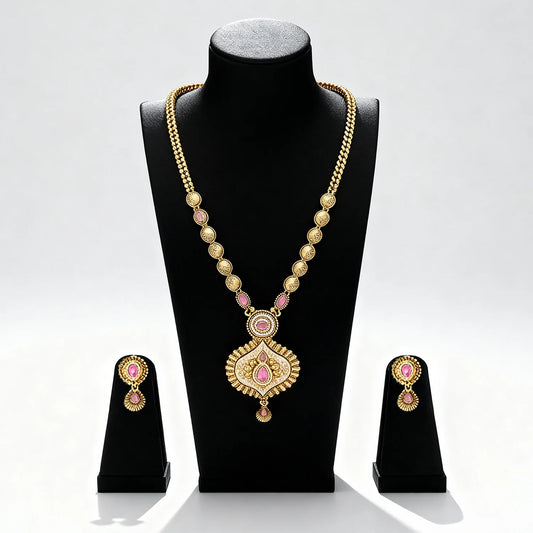 Elegant Gold-Plated Long Necklace Set 4
