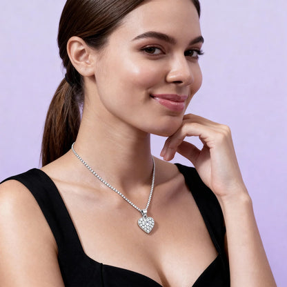 Shyneva Wave Motion Silver Pendant AD jewellery | Daily Wear Pendant