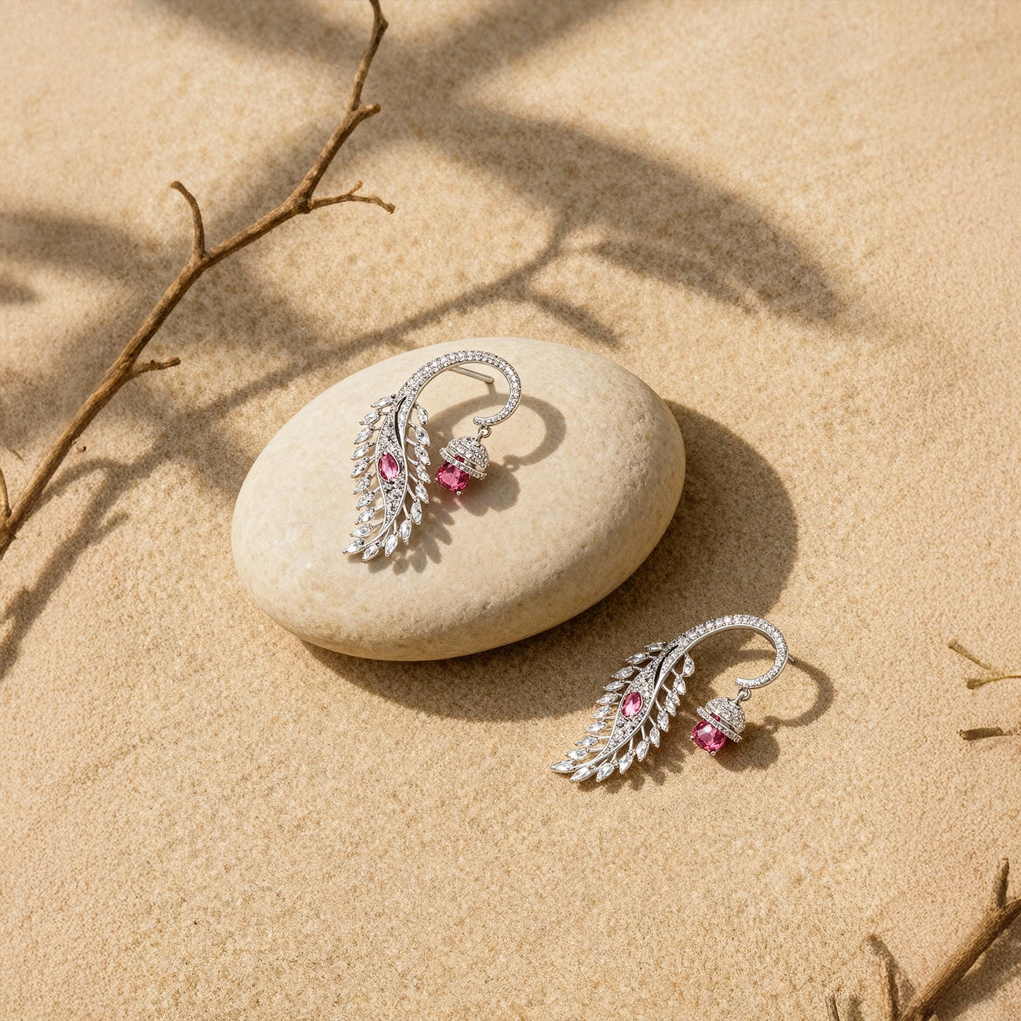 Shyneva Rhodium Plated AD Stone Earrings for Women | Elegant Silver Jewellery 25