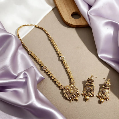 Elegant Gold-Plated Long Necklace Set 12