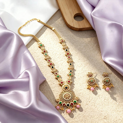 Elegant Gold-Plated Long Necklace Set 10