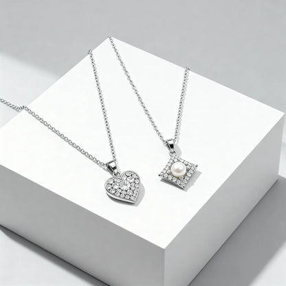 Shyneva Wave Motion Silver Pendant AD jewellery | Daily Wear Pendant