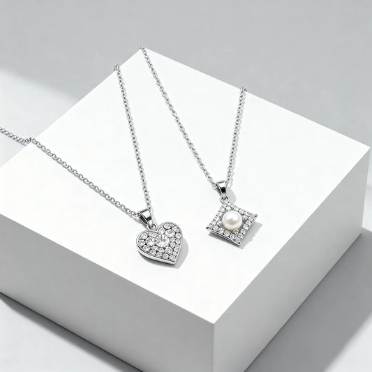 Shyneva Wave Motion Silver Pendant AD jewellery | Daily Wear Pendant