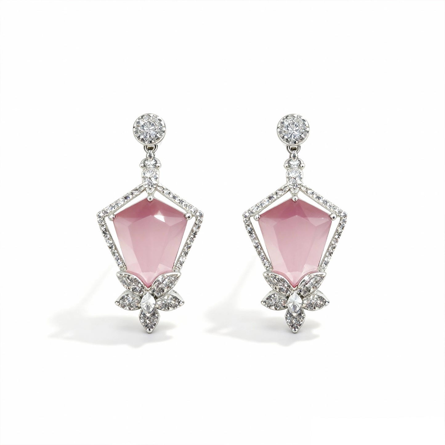 Shyneva Rhodium Plated AD Stone Earrings for Women | Elegant Silver Jewellery 17