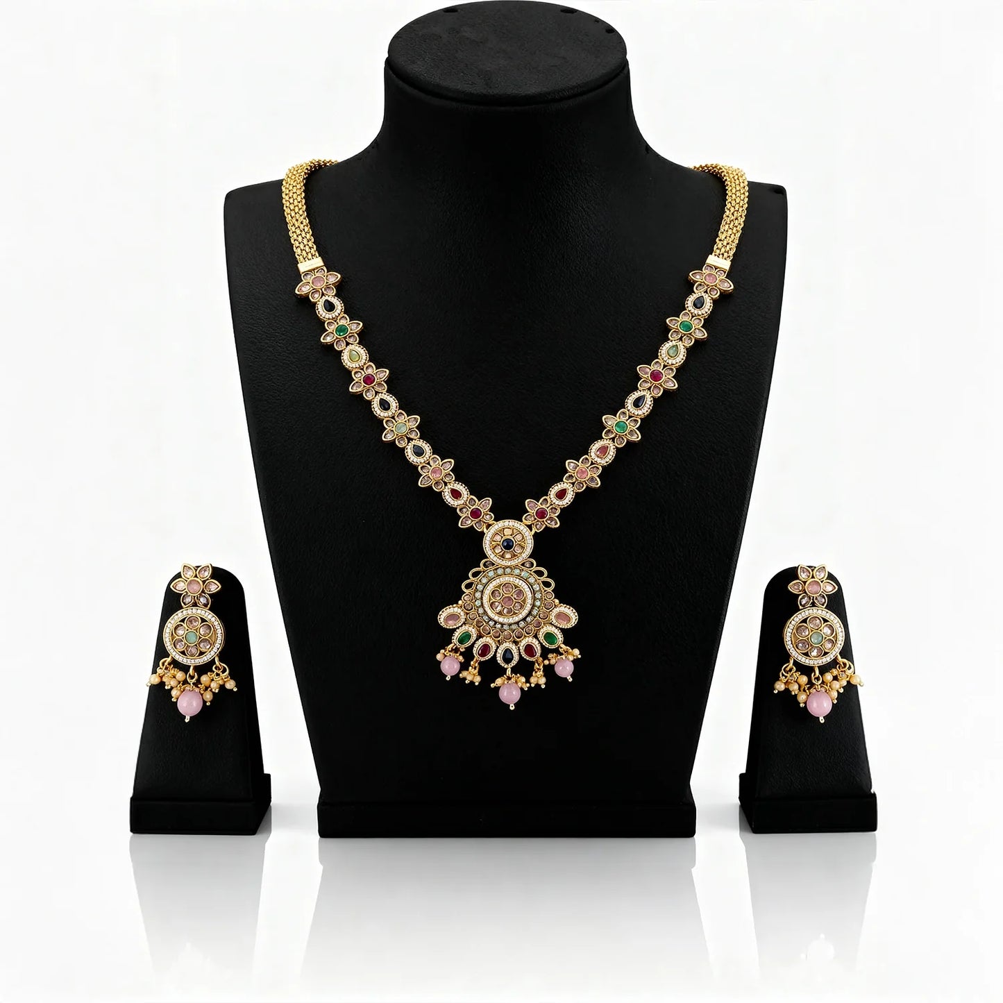 Elegant Gold-Plated Long Necklace Set 10