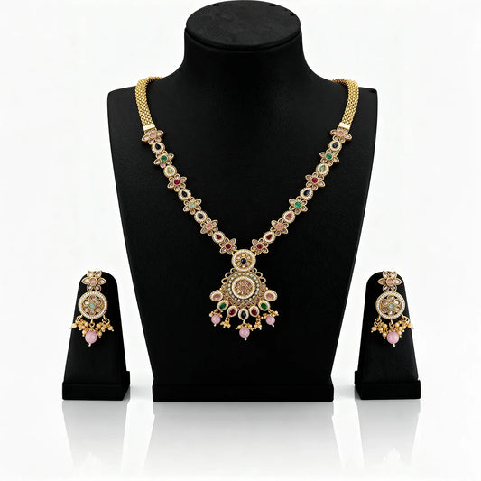 Elegant Gold-Plated Long Necklace Set 10