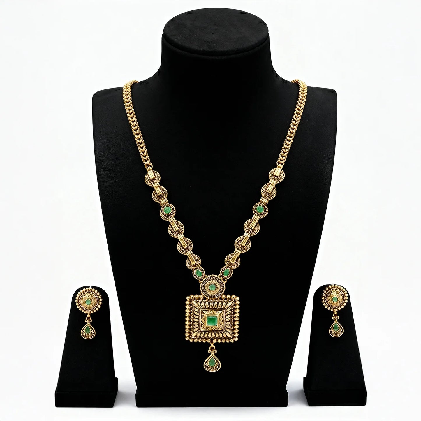 Elegant Gold-Plated Long Necklace Set 7
