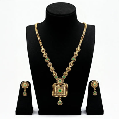 Elegant Gold-Plated Long Necklace Set 7
