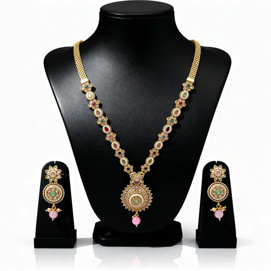 Elegant Gold-Plated Long Necklace Set 3
