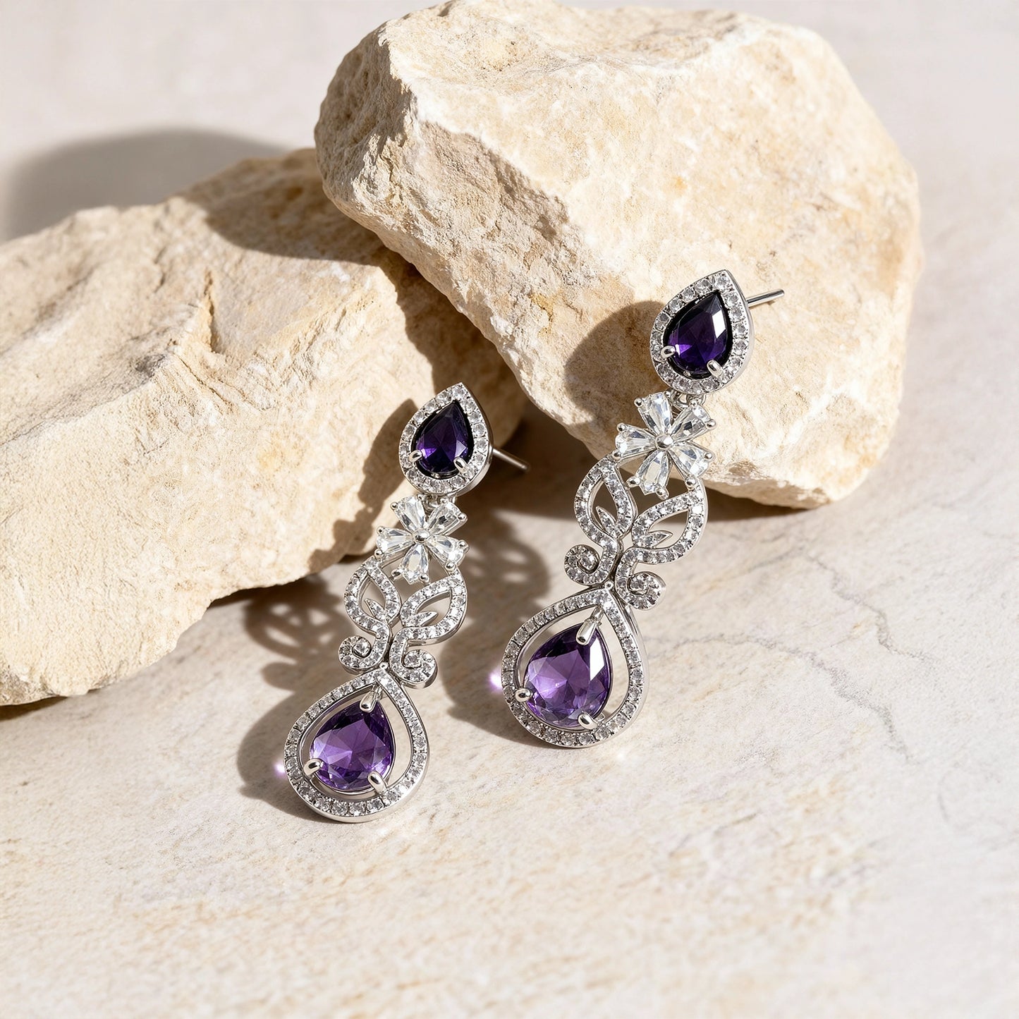 Shyneva Silver Earrings for Women - Elegant & Stylish Design