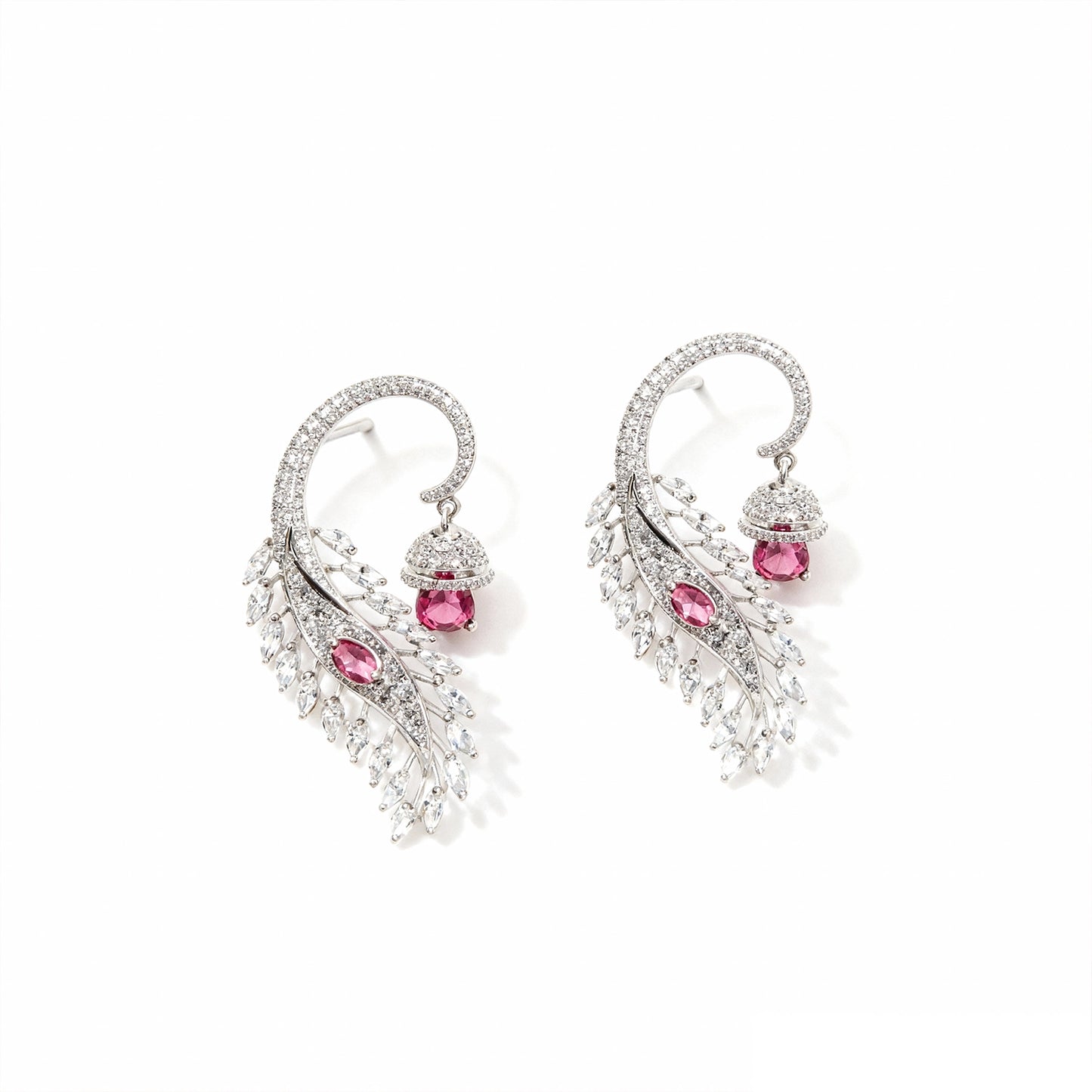 Shyneva Rhodium Plated AD Stone Earrings for Women | Elegant Silver Jewellery 25