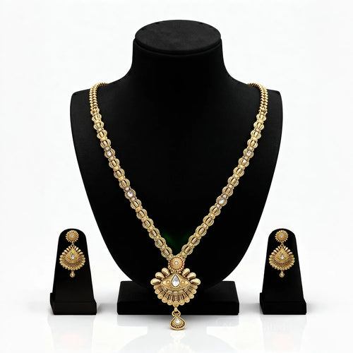 Elegant Gold-Plated Long Necklace Set 15