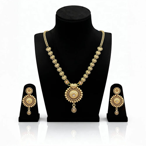 Elegant Gold-Plated Long Necklace Set 8