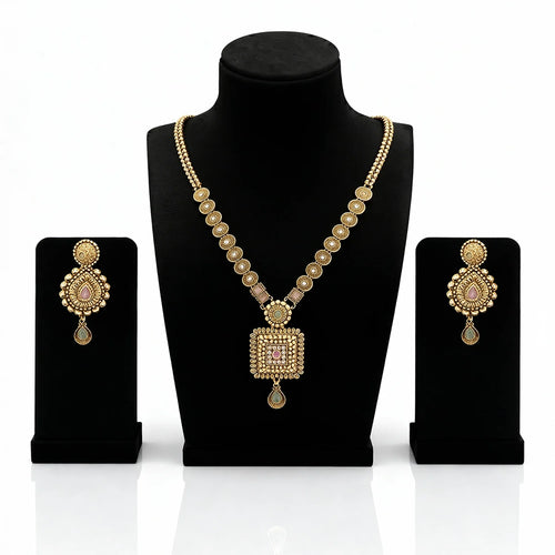Elegant Gold-Plated Long Necklace Set 6