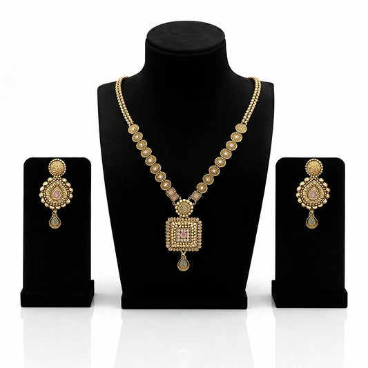 Elegant Gold-Plated Long Necklace Set 6