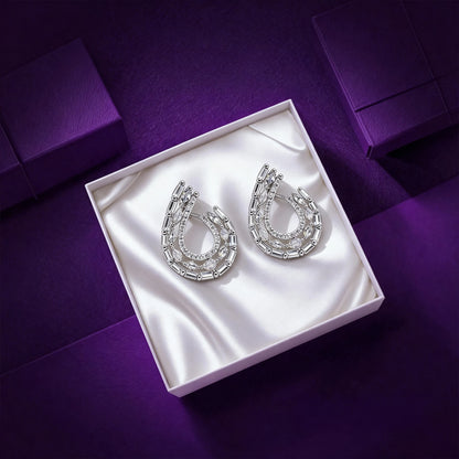 Shyneva Rhodium Plated AD Stone Earrings for Women | Elegant Silver Jewellery 45