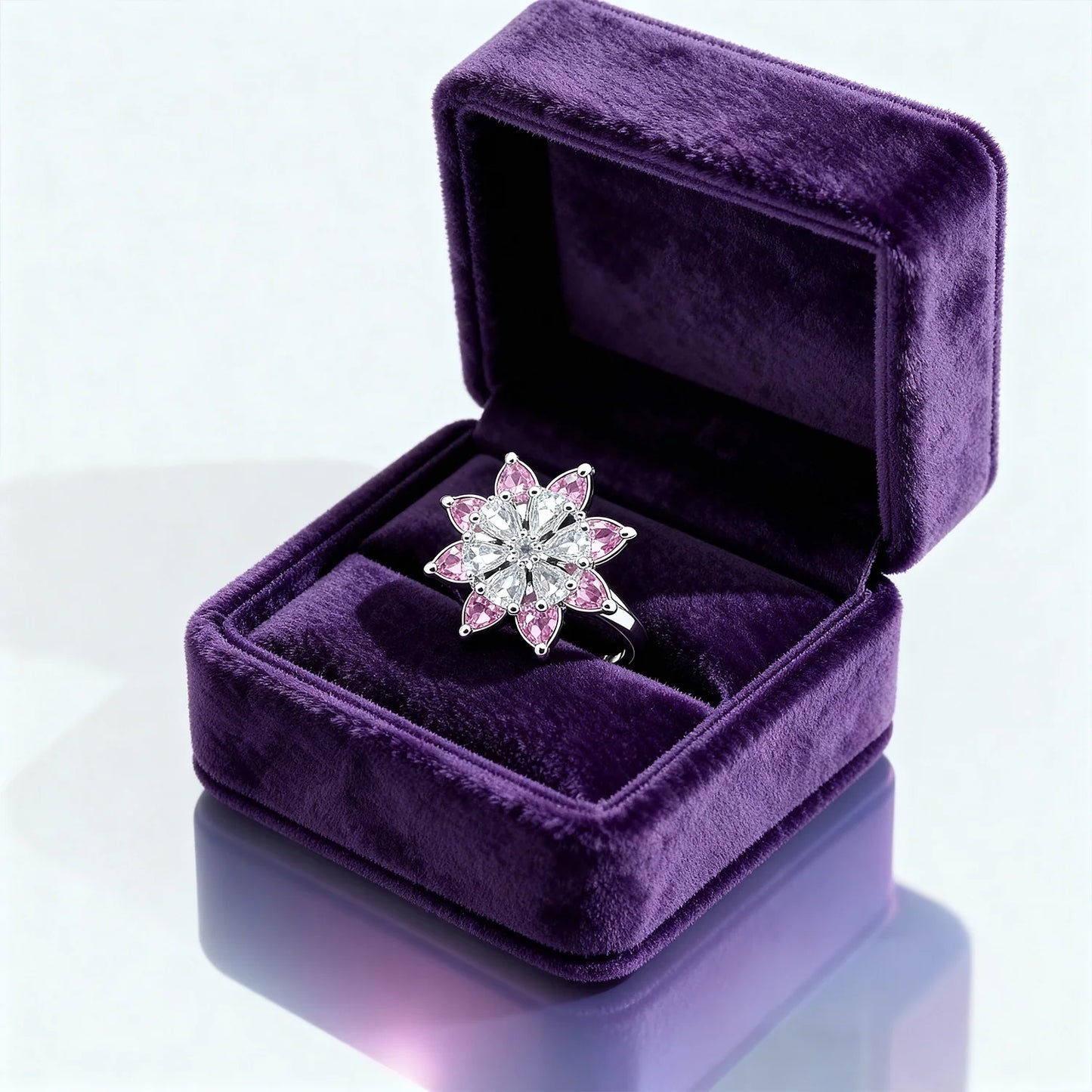 Solitaire Design Rodium Plated Silver Ring with AD Stones | Women’s Daily Wear & Party Wear Jewellery