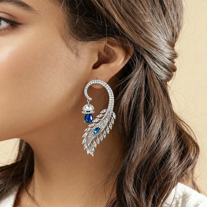 Shyneva Rhodium Plated AD Stone Earrings for Women | Elegant Silver Jewellery 35